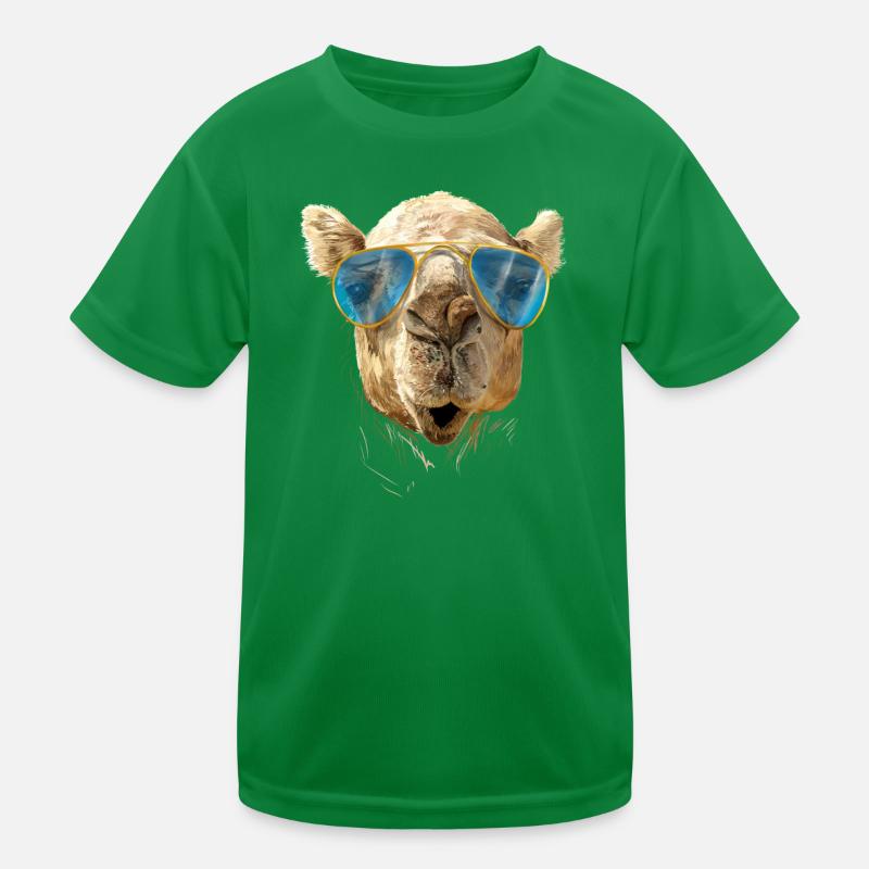 Kamel mit Sonnenbrille Kinder Funktions-T-Shirt