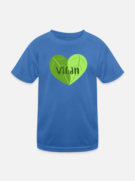 Veganherz - Kinder Funktions-T-Shirt - Königsblau