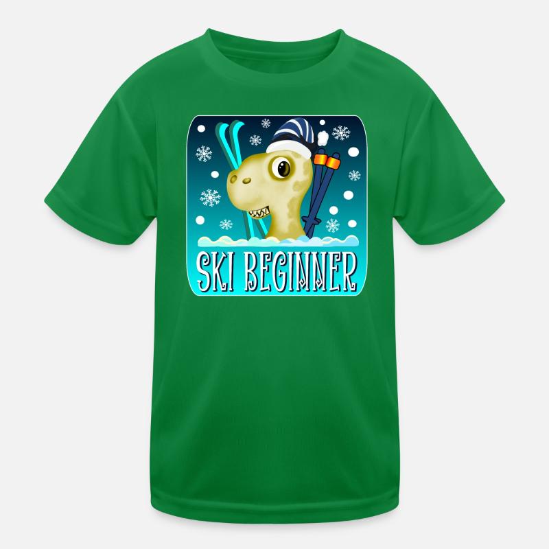 SKI BEGINNER - WINTER DINOSAURIER Kinder Funktions-T-Shirt