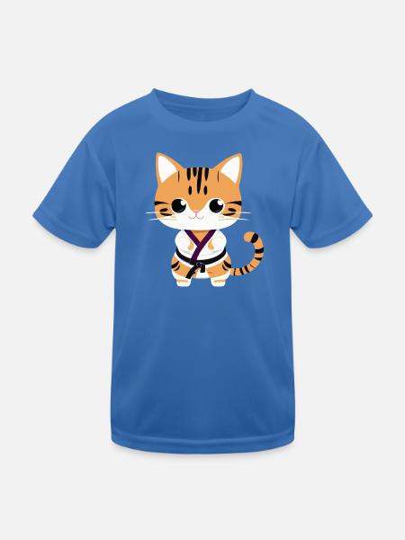 Karate Kätzchen - Kinder Funktions-T-Shirt - Königsblau