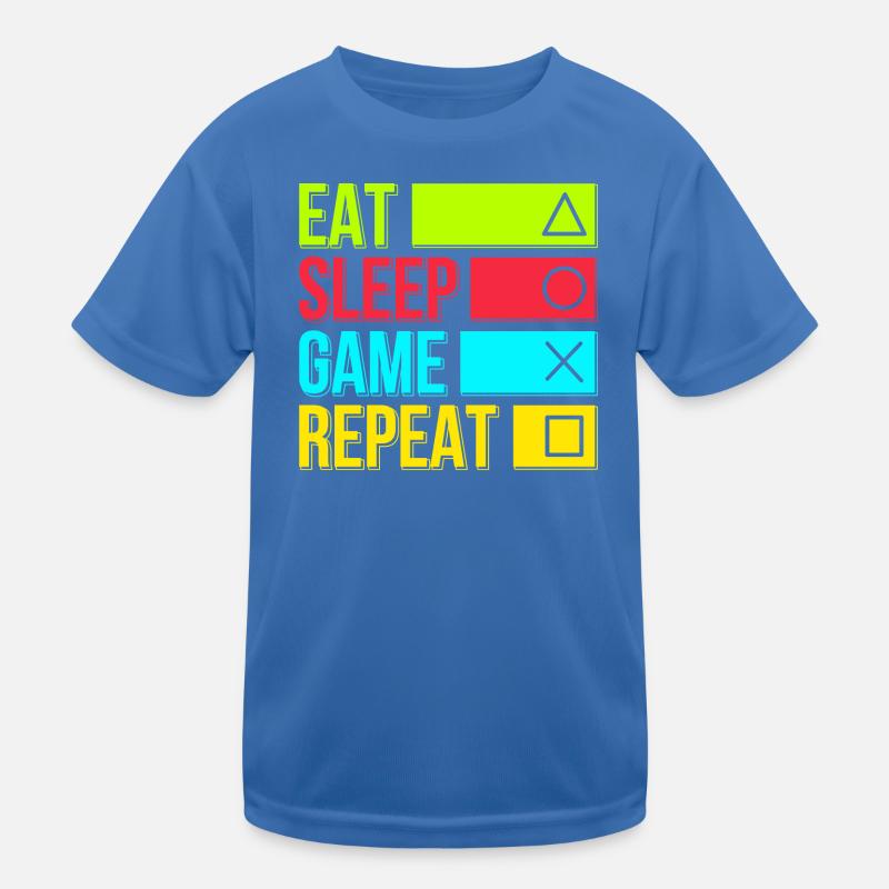 Manger le jeu de sommeil Répéter T-shirt sport Enfant
