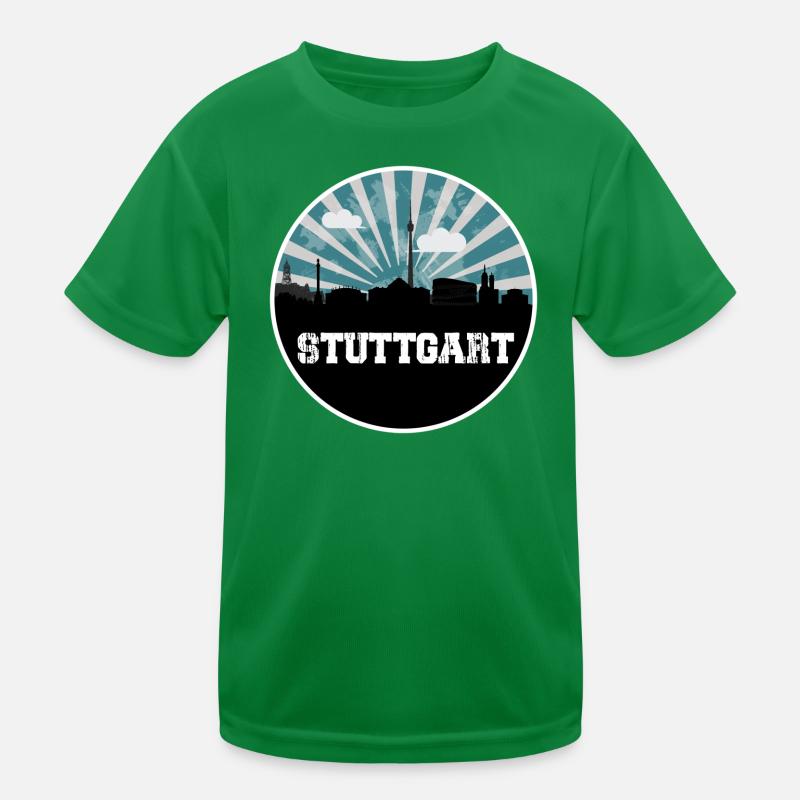 Stuttgart Skyline Blue Hour Kinder Funktions-T-Shirt