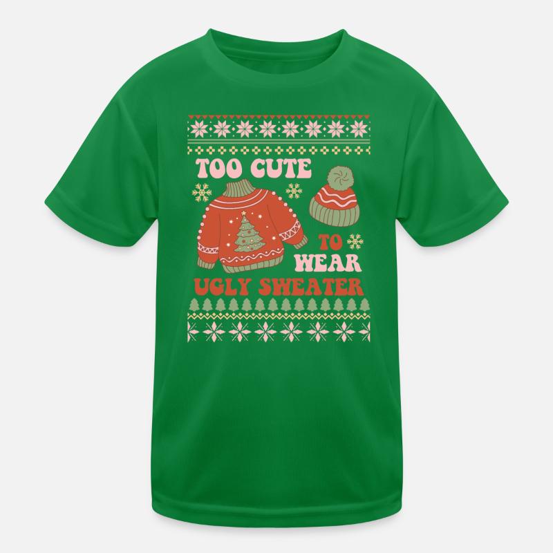 Hässlicher Weihnachtspullover Kinder Funktions-T-Shirt