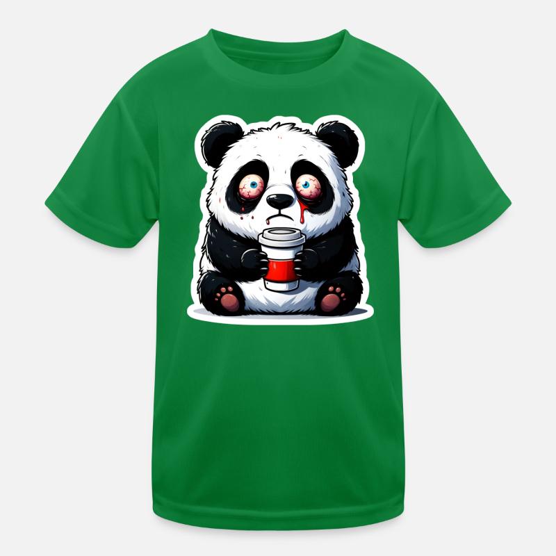 Caffeine Panda Kids Functional T-Shirt