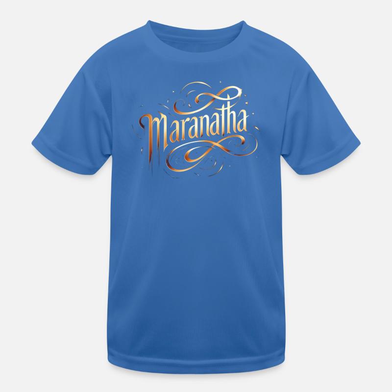 Maranatha Gold Script Swirls Kinder Funktions-T-Shirt