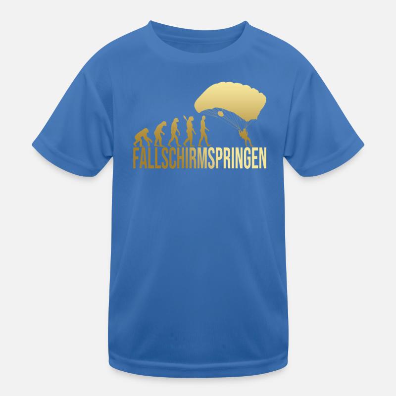 Evolution Fallschirmspringen Kinder Funktions-T-Shirt