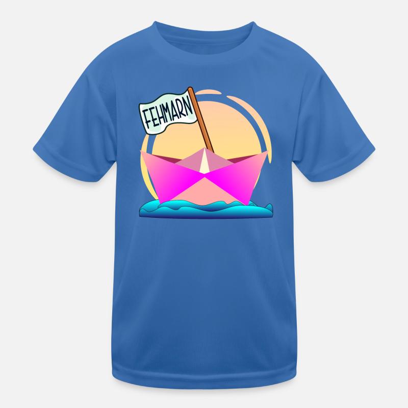 FEHMARN OSTSEEINSEL BOOTFAHREN Kinder Funktions-T-Shirt