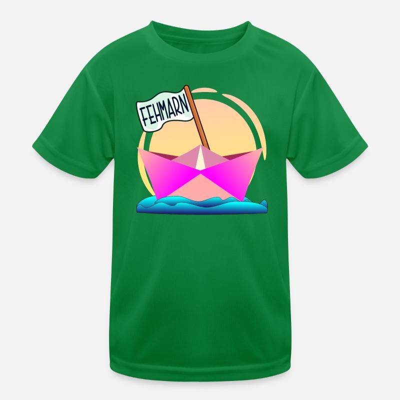 FEHMARN OSTSEEINSEL BOOTFAHREN Kinder Funktions-T-Shirt