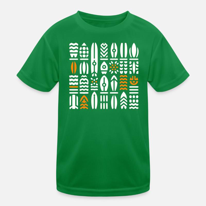 Abstract Surf and Wave Patterns Kids Functional T-Shirt