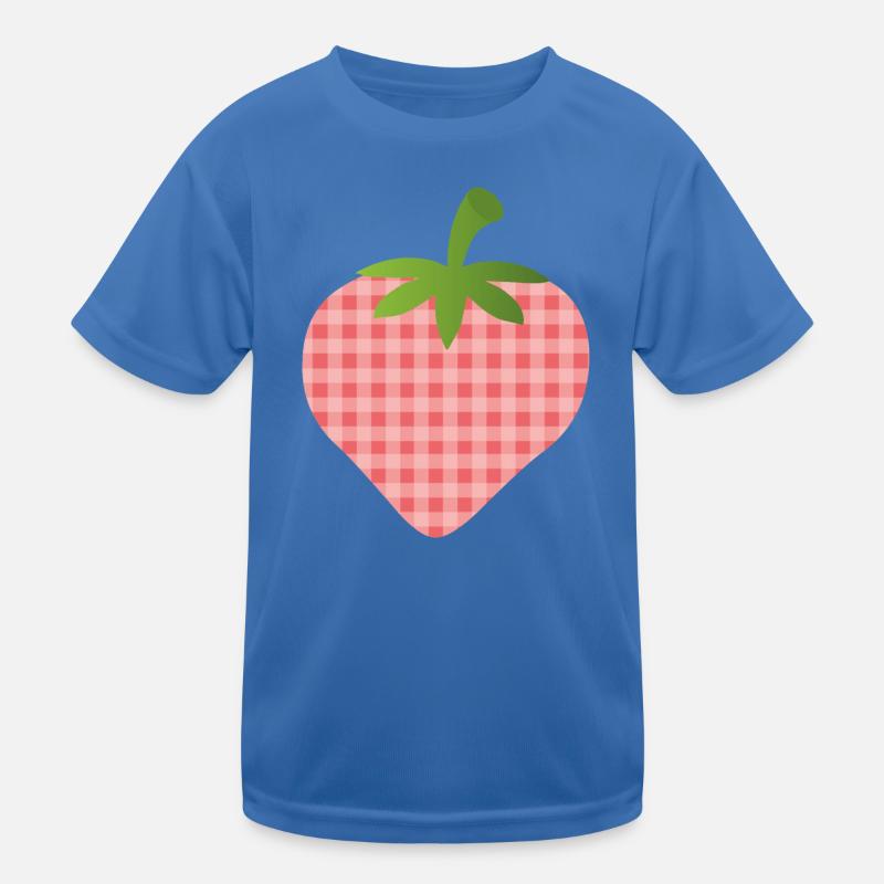 Strawberry with check pattern - personalizable Kids Functional T-Shirt