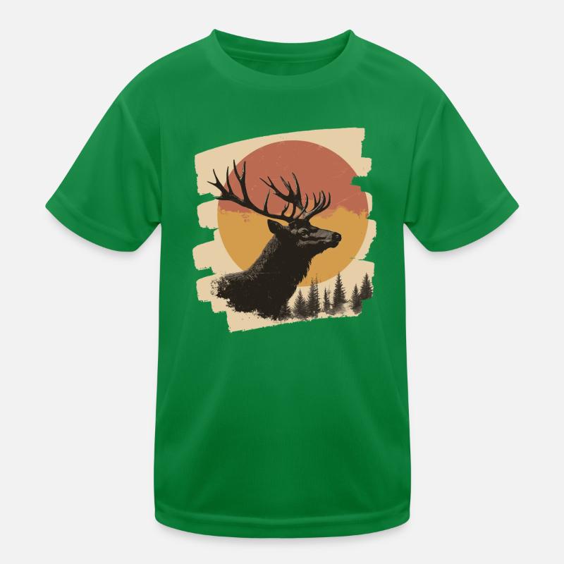 Elch Retro Kinder Funktions-T-Shirt