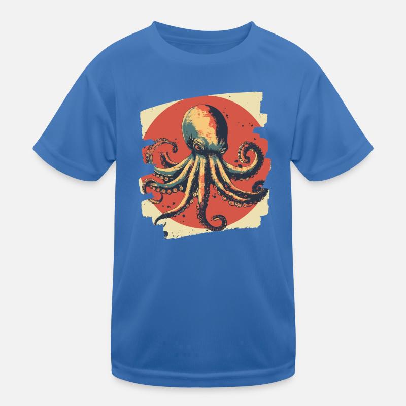 Kraken Oktopus - Kinder Funktions-T-Shirt - Königsblau