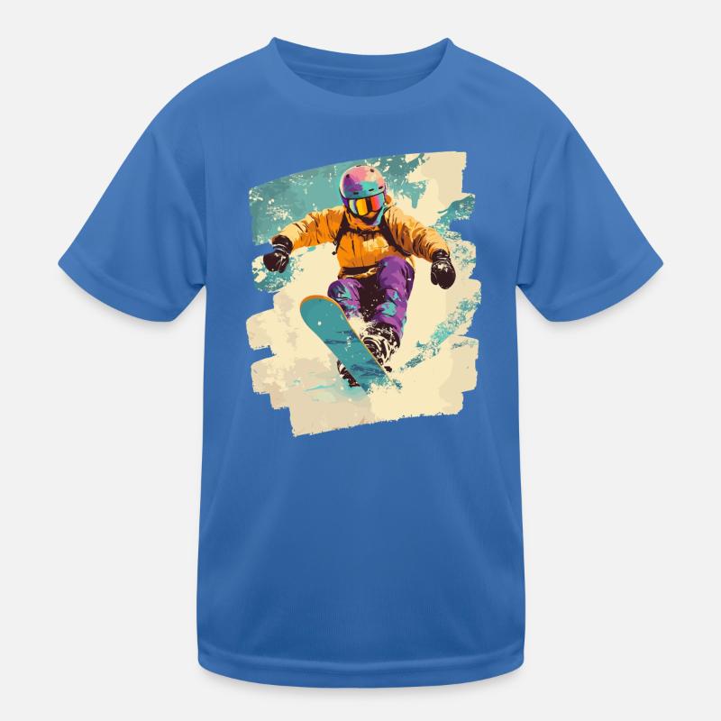 Snowboarder powder snow Kids Functional T-Shirt