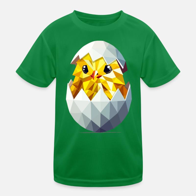 Küken im Ei – Moderne Osterillustration Kinder Funktions-T-Shirt