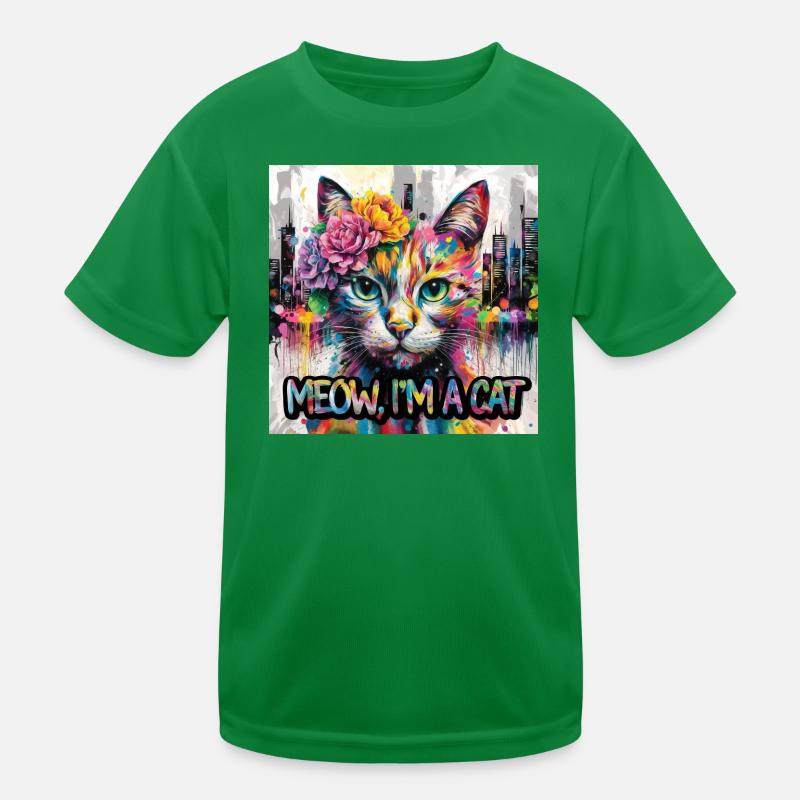 Artful Cat Version 2 Kids Functional T-Shirt
