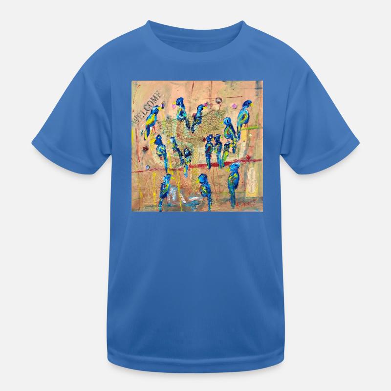 Lebendige Vogelparade im Expressionismus Kinder Funktions-T-Shirt