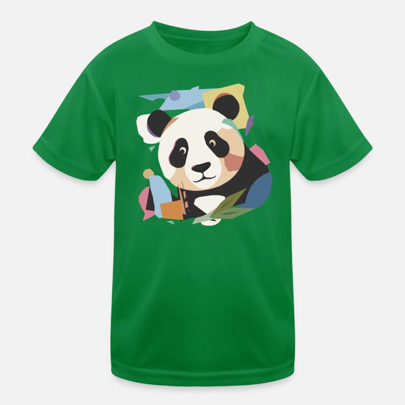 Panda heureux dans un look de collage moderne T-shirt sport Enfant