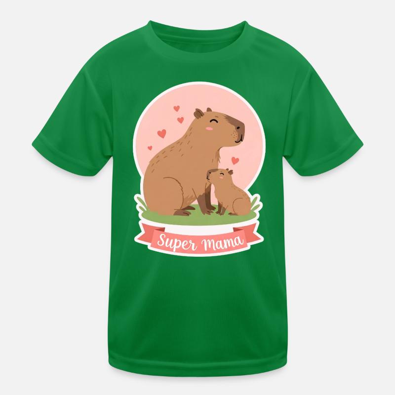 Mutter Kapibara Kinder Funktions-T-Shirt