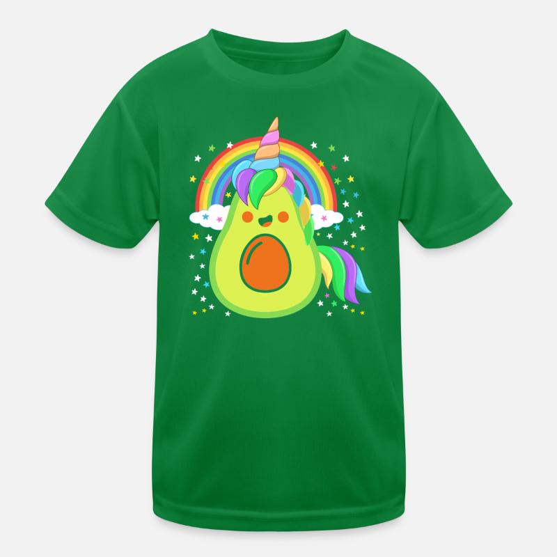 Magische Avocado – Einhorn mit Regenbogen Kinder Funktions-T-Shirt