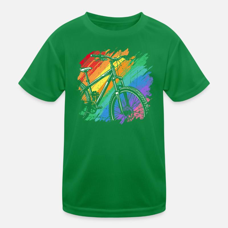 Lebendiger Fahrrad-Kunstdruck Kinder Funktions-T-Shirt