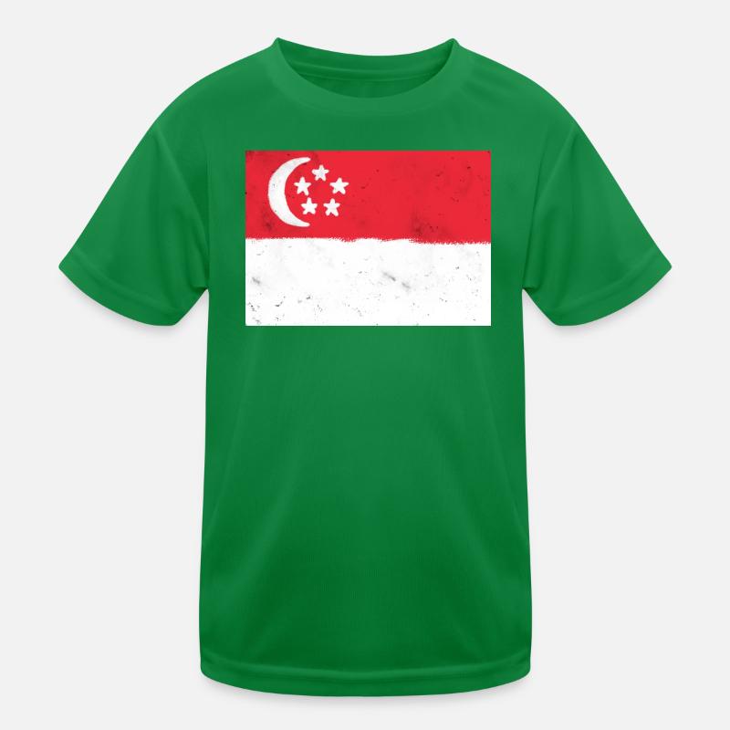 Drapeau de Singapour T-shirt sport Enfant