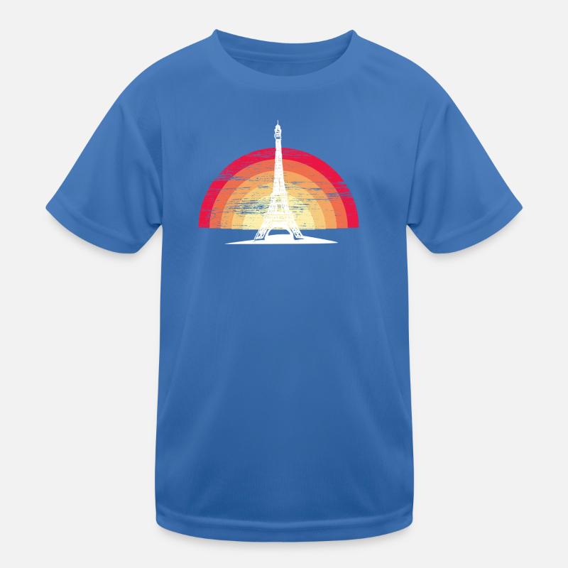 Sunset in Paris - with Eiffel Tower Kids Functional T-Shirt