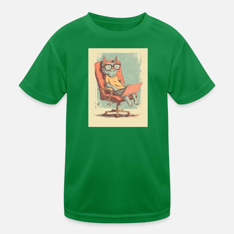 Code Cat – Der wahre Chef im Office Kinder Funktions-T-Shirt