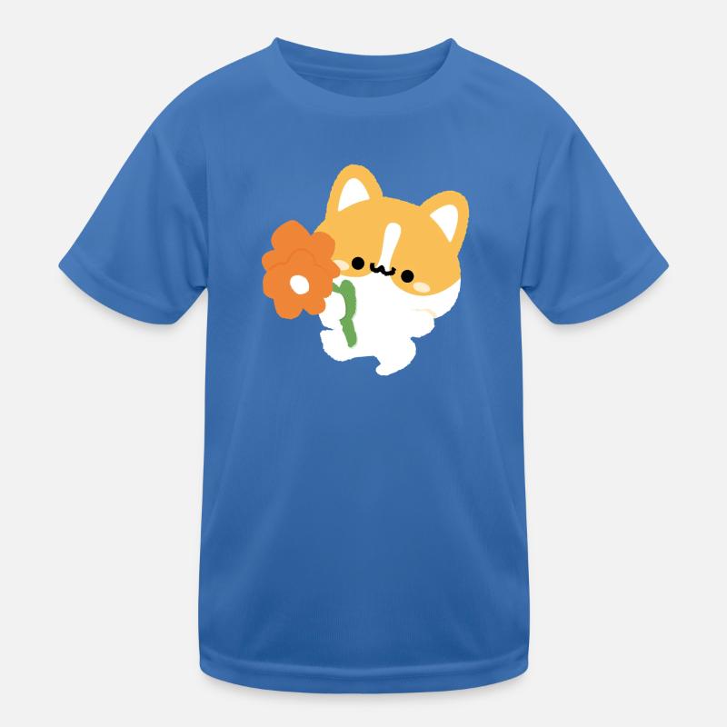Romantischer Corgi Kinder Funktions-T-Shirt