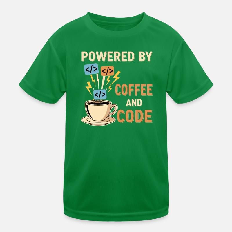 Programmierer Kaffee Motiv Design Kinder Funktions-T-Shirt