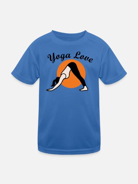 Yoga  - Kinder Funktions-T-Shirt - Königsblau