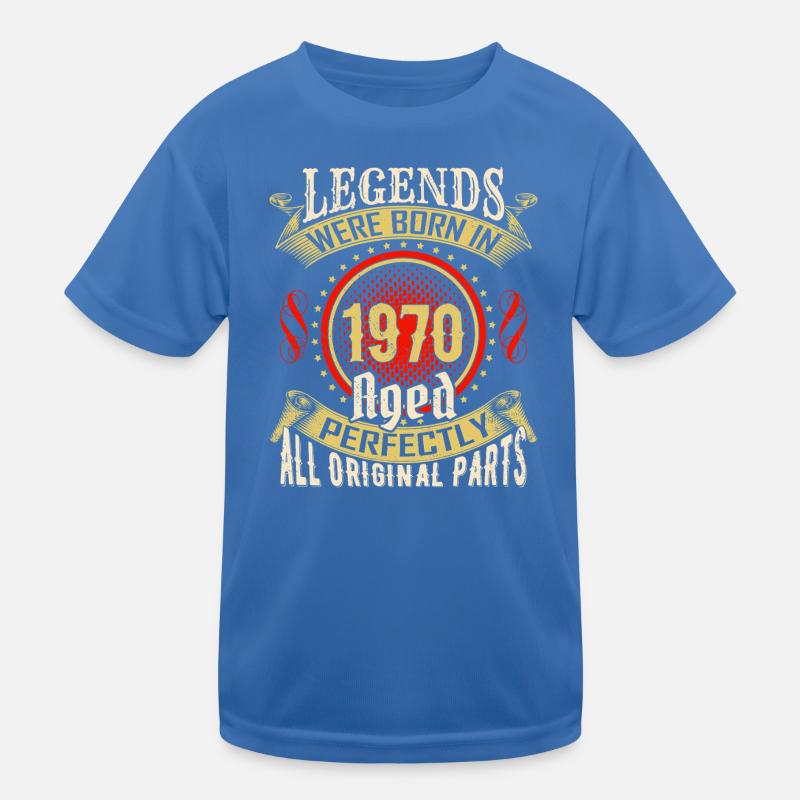 Legenden geboren 1970 Abzeichen Kinder Funktions-T-Shirt