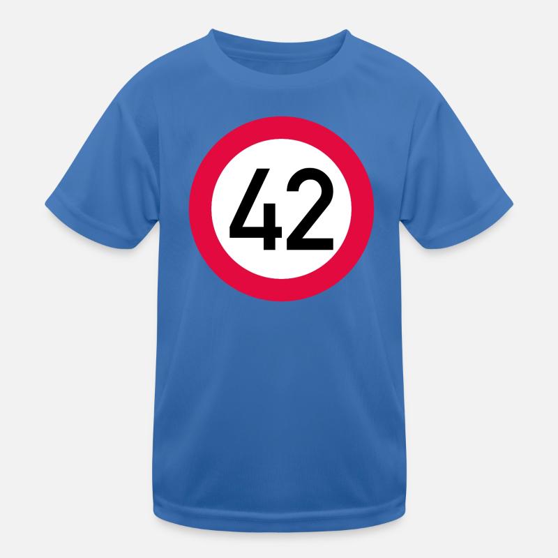 42e anniversaire Attention ! Panneau de signalisation 42 Km/h T-shirt sport Enfant