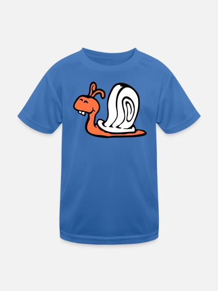 Schnecke Hasenzähne niedlich süß glücklich lustig - Kinder Funktions-T-Shirt - Königsblau - Vorne
