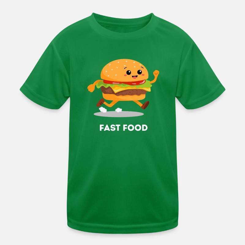 Running Burger – Conception de jeu de mots sur la restauration rapide T-shirt sport Enfant