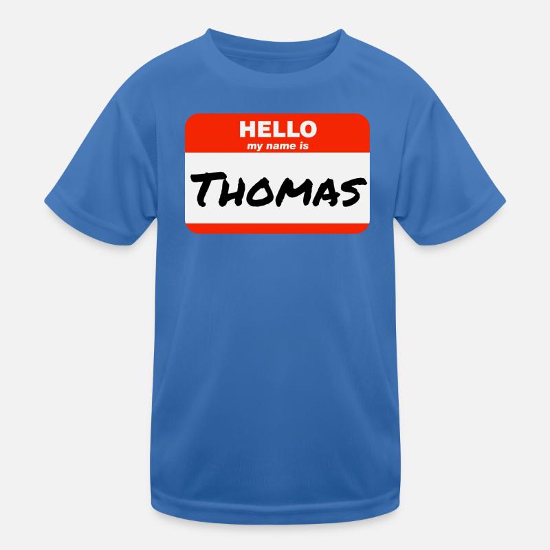 Hello My Name Is Thomas Label Name Tag Kids Functional T-Shirt