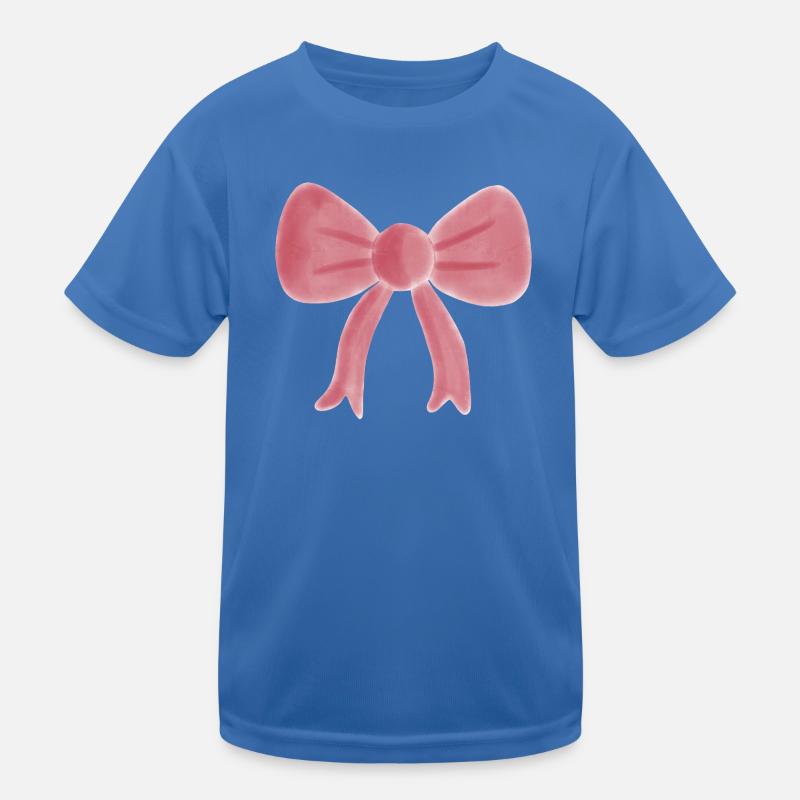 Pastel Pink Watercolor Bow Kids Functional T-Shirt