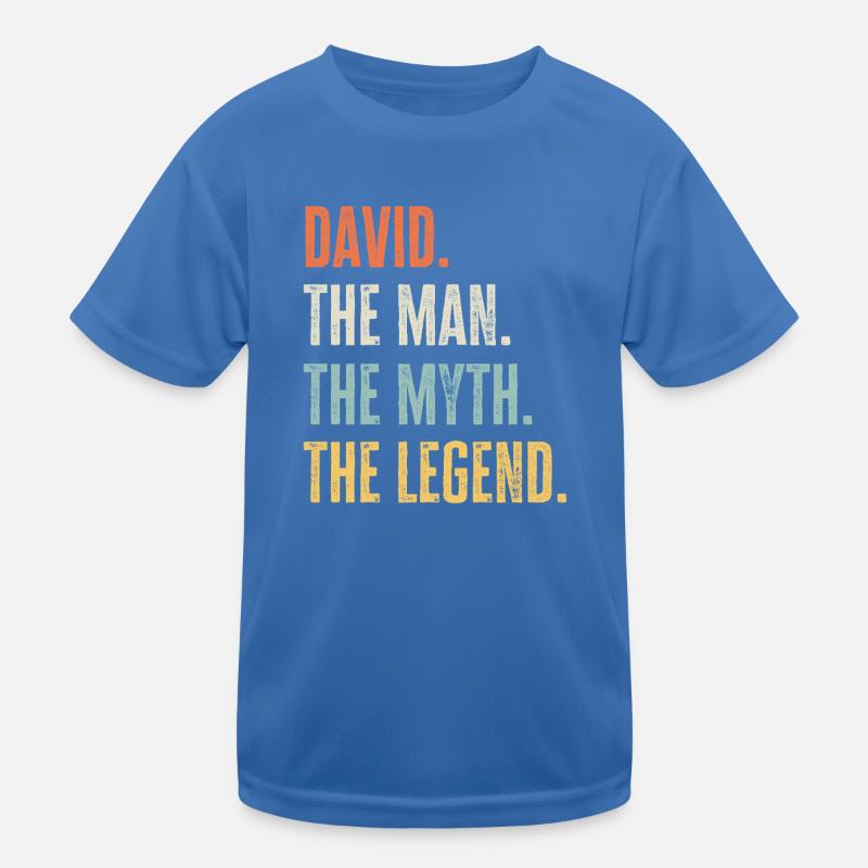 David Man Myth Legend Retro Design Gift Name Kids Functional T-Shirt