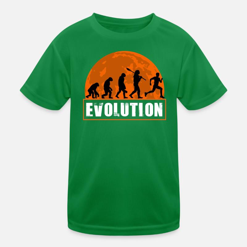 Running Man Evolution Lustiger Läufer T-Shirt Marathon Kinder Funktions-T-Shirt