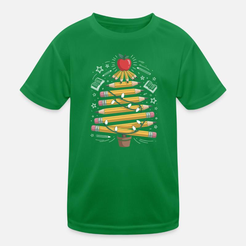 Buntstift Baum mit Lichterkette Kinder Funktions-T-Shirt
