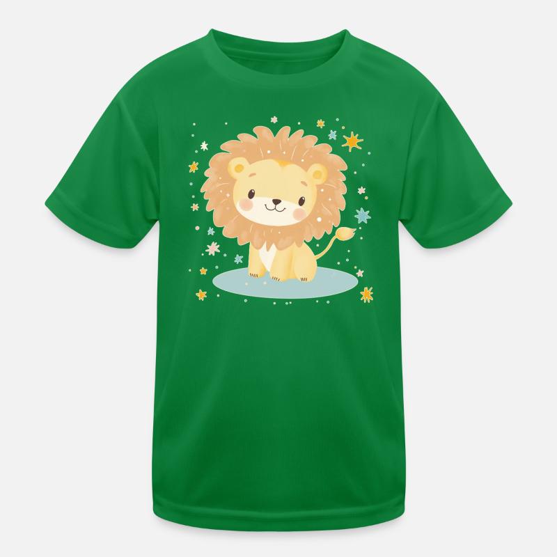Lion mignon avec ciel étoilé T-shirt sport Enfant