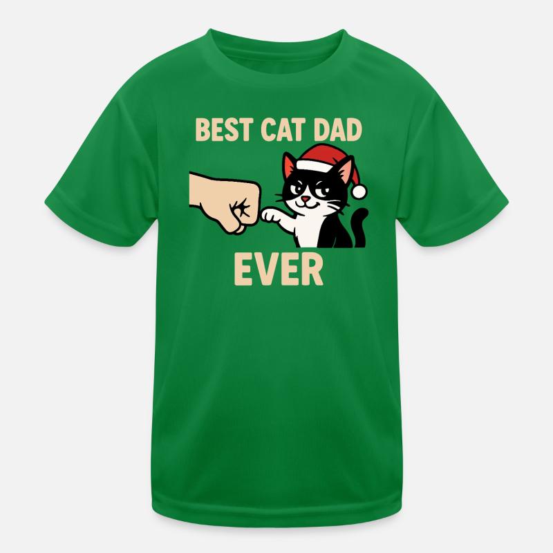 Weihnachtsgeschenk für Katzen Papas Best Cat Dad Kinder Funktions-T-Shirt