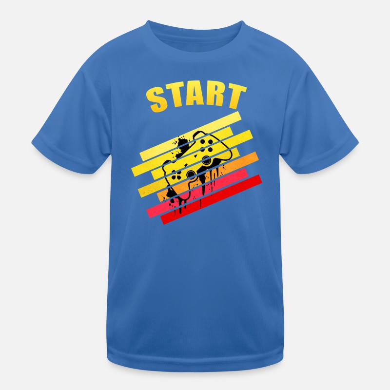 Retro Vintage Start Gaming Controller | Neon Graff Kinder Funktions-T-Shirt
