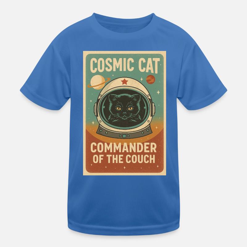 Chat Cosmique – Commandant du Divan | Design rétro T-shirt sport Enfant