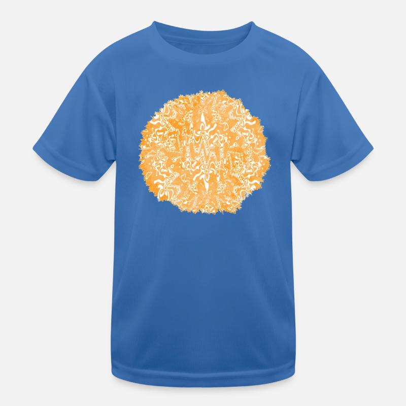 Orange tie-dye circle pattern - Kids Functional T-Shirt - royal blue