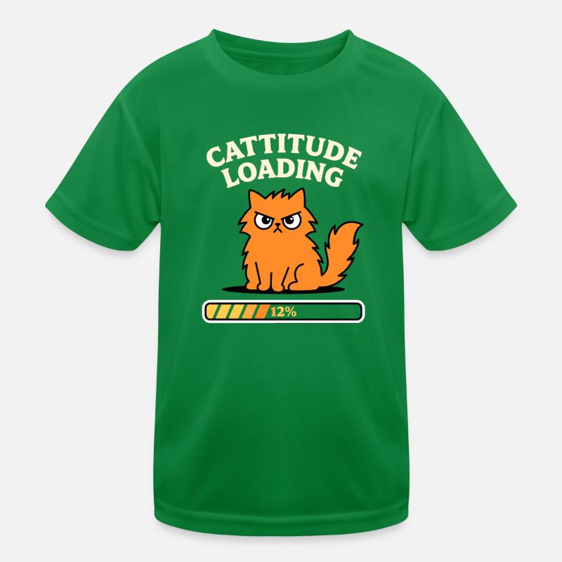 Cattitude Loading Cat in a Bad Mood Kids Functional T-Shirt