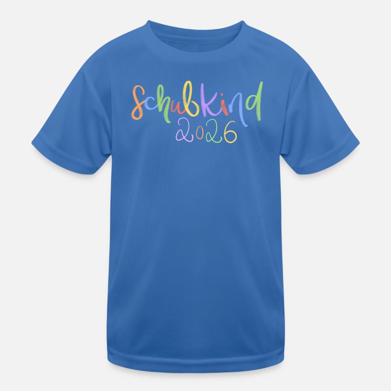 Schulkind 2026 Regenbogen Schrift Kinder Funktions-T-Shirt