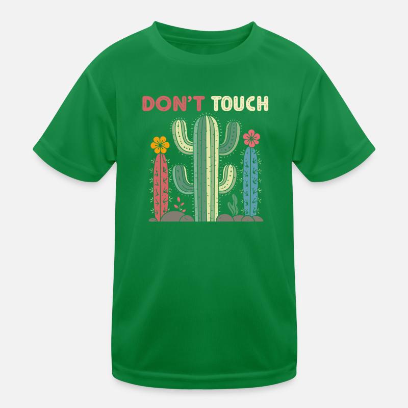 Cactus Do Not Touch Kids Functional T-Shirt