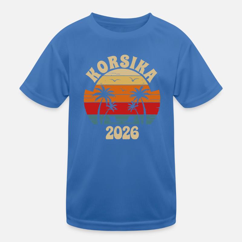 Corsica Retro Sunset 2026 Kids Functional T-Shirt