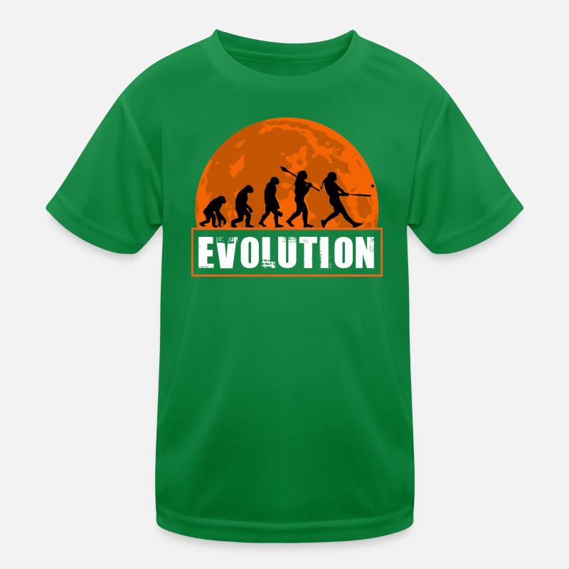 Baseball Softball Evolution Funny Player Gift Art Kids Functional T-Shirt