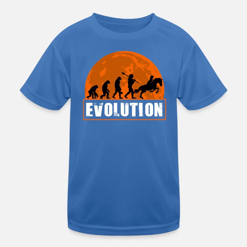 Horse Racing Evolution Equestrian Jockey Sunset Kids Functional T-Shirt